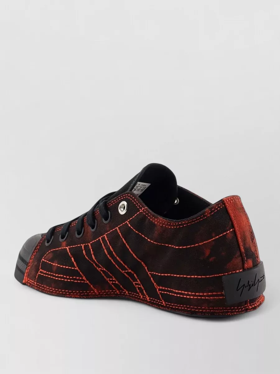 Y-3 printed canvas lace-up sneakers