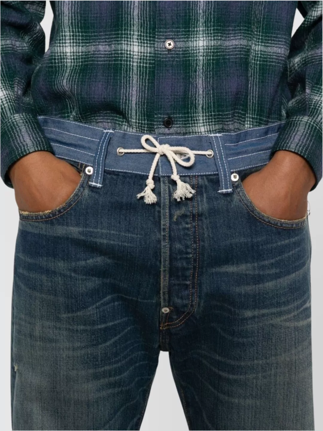 Junya Watanabe Straight Leg Trousers With Drawstring And Five Pockets