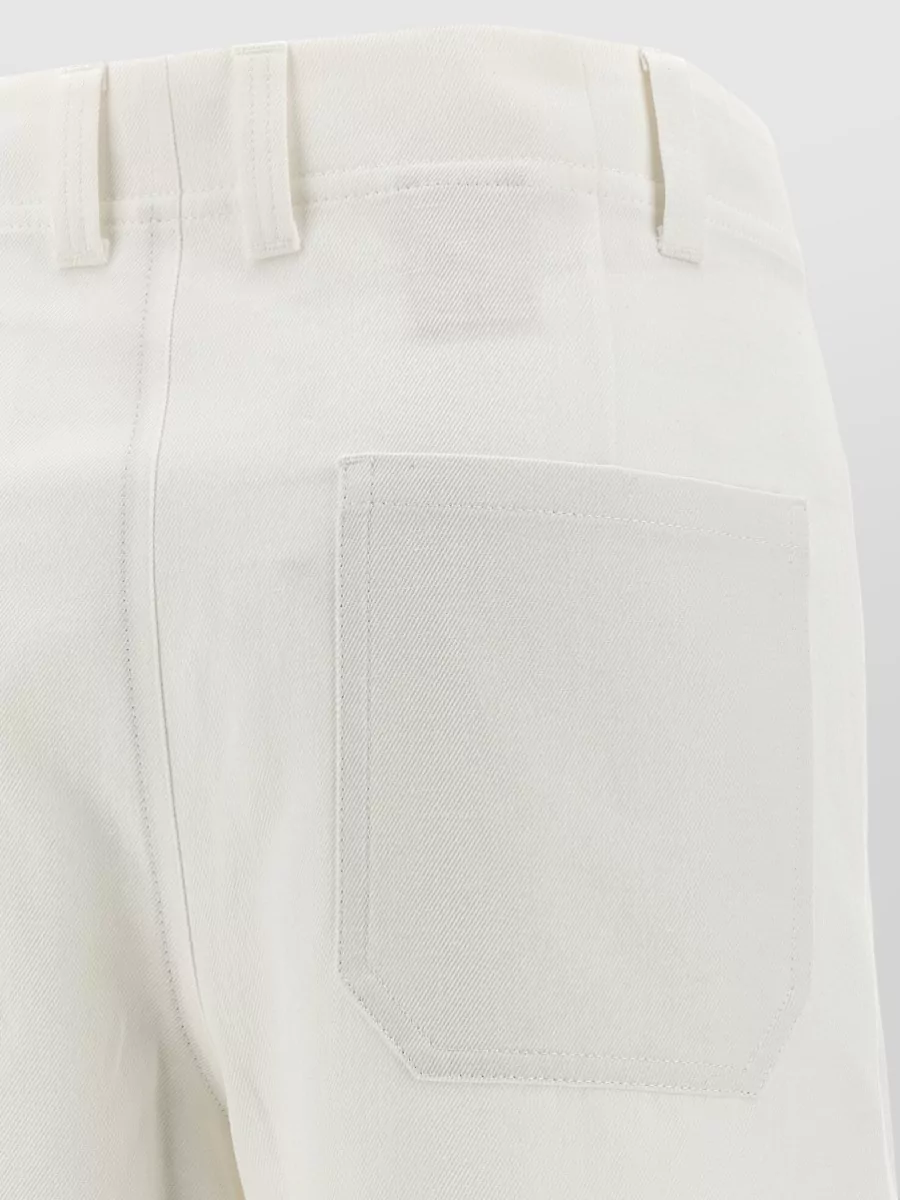 Brunello Cucinelli Cropped Wide-Leg Cotton-Linen Chino Trousers