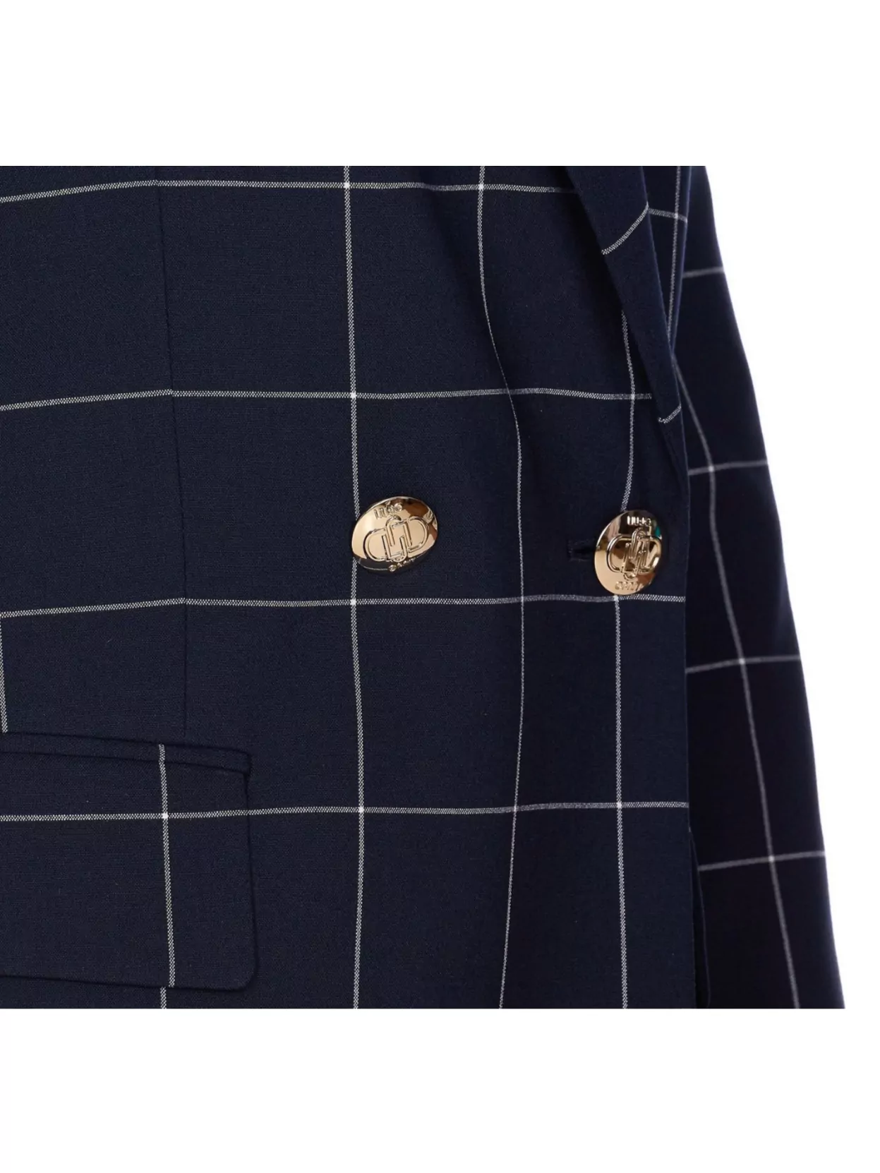 Liu •jo Check Motif Jacket Gold Buttons