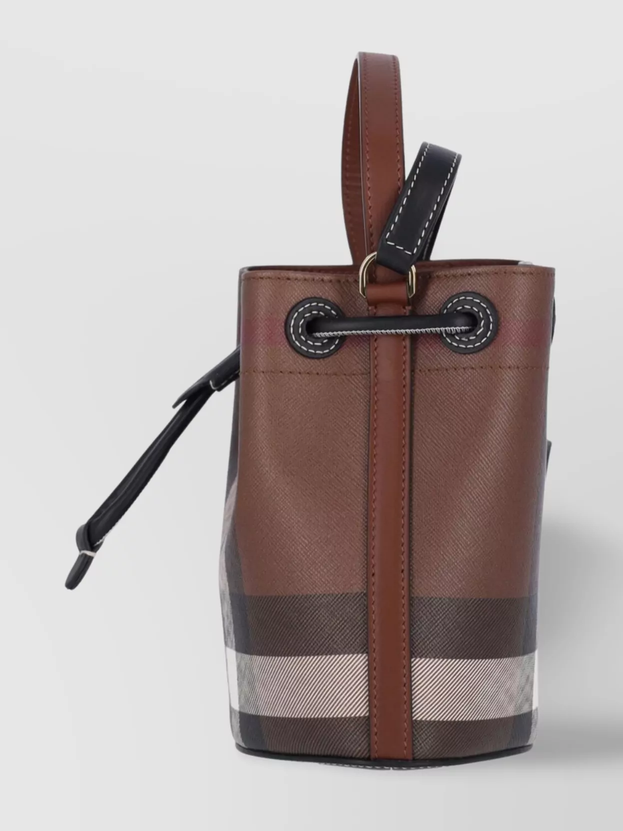 Burberry Bucket Bag With Check Pattern And Top Handle