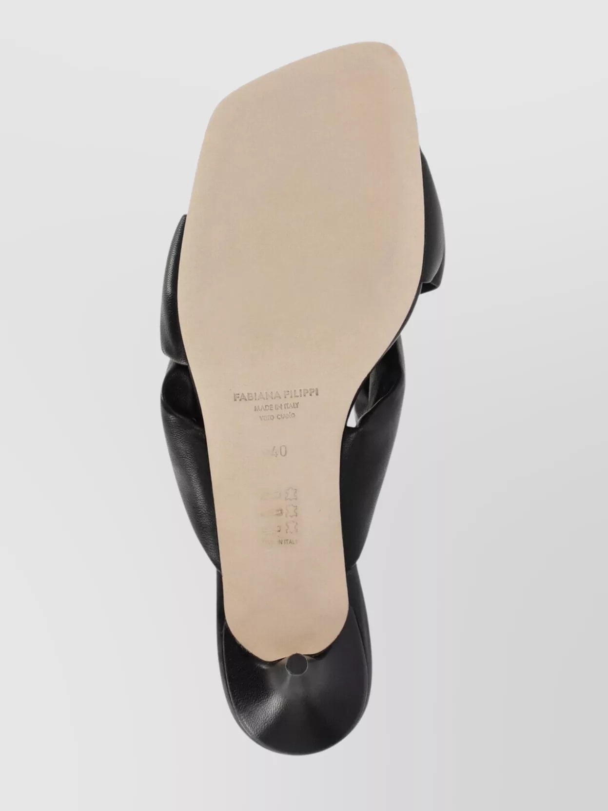 Fabiana Filippi Leather Sandals With Braided Front And Kitten Heel
