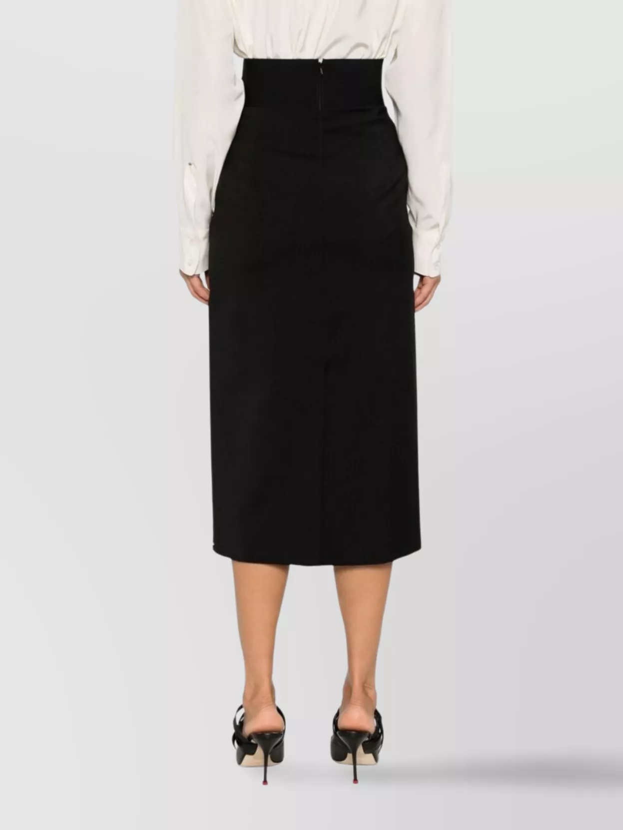 Sportmax High Waist Midi Skirt With Back Slit