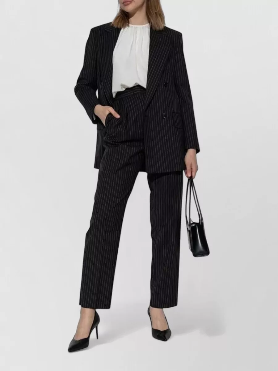 Max Mara Wool Regular-Fit Striped Tailored Trousers