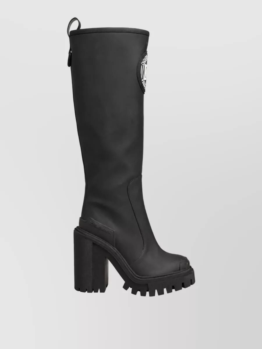 Dolce&Gabbana Rubberised Leather High Boots
