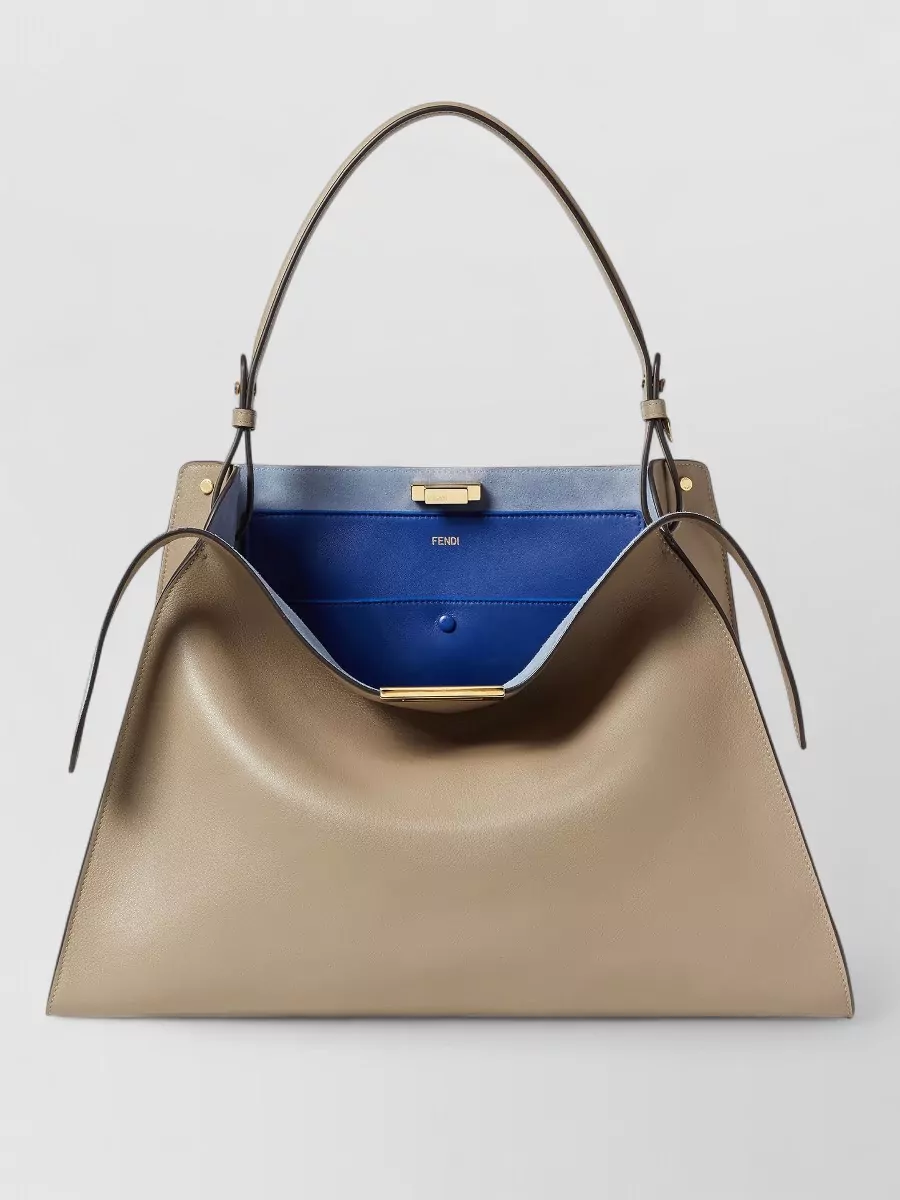 Fendi large leather shoulder bag