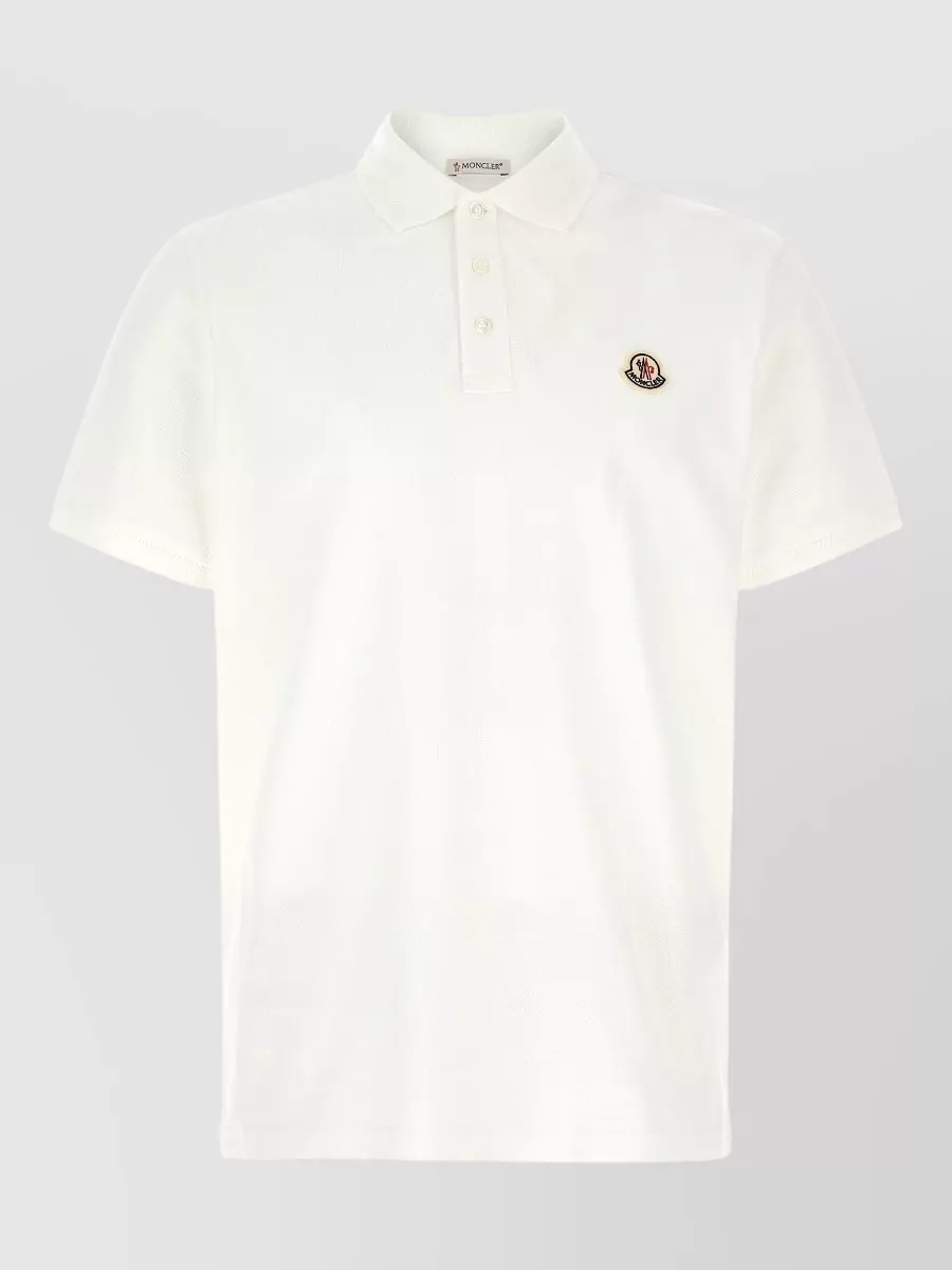Moncler Cotton logo patch polo shirt