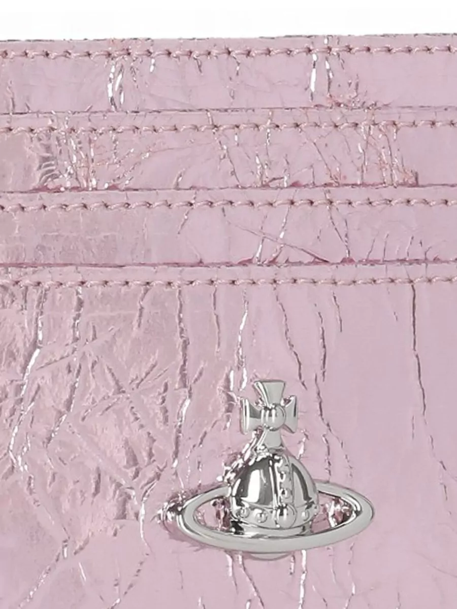 Vivienne Westwood Metallic Leather Card Holder Compact Design
