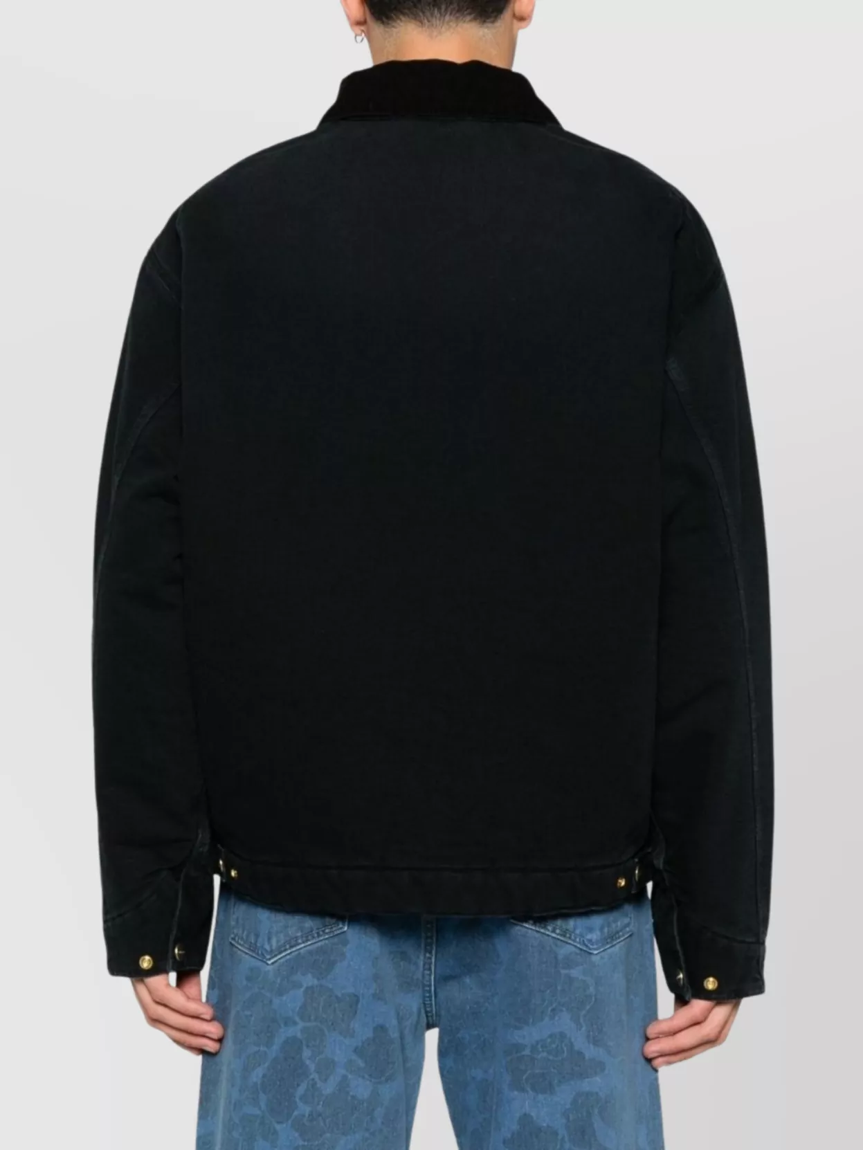 Carhartt Structured Collared Front Pocket Long Sleeve Jacket In Black