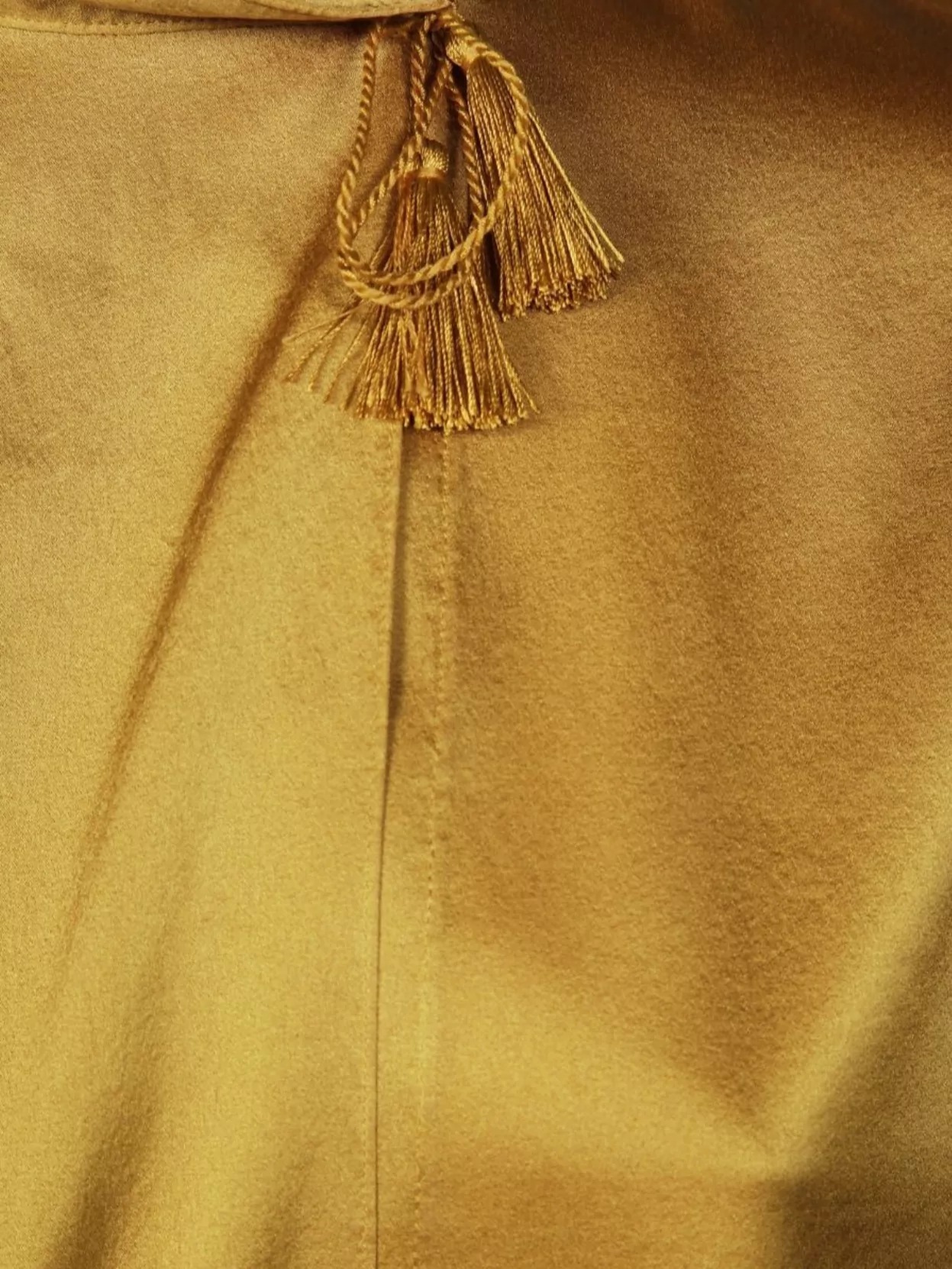 Forte Forte Silk Satin Tassel Detail Long Sleeve Top