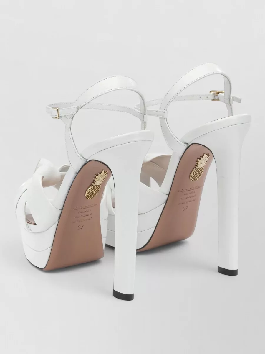 Aquazzura Leather Platform Heeled Sandals