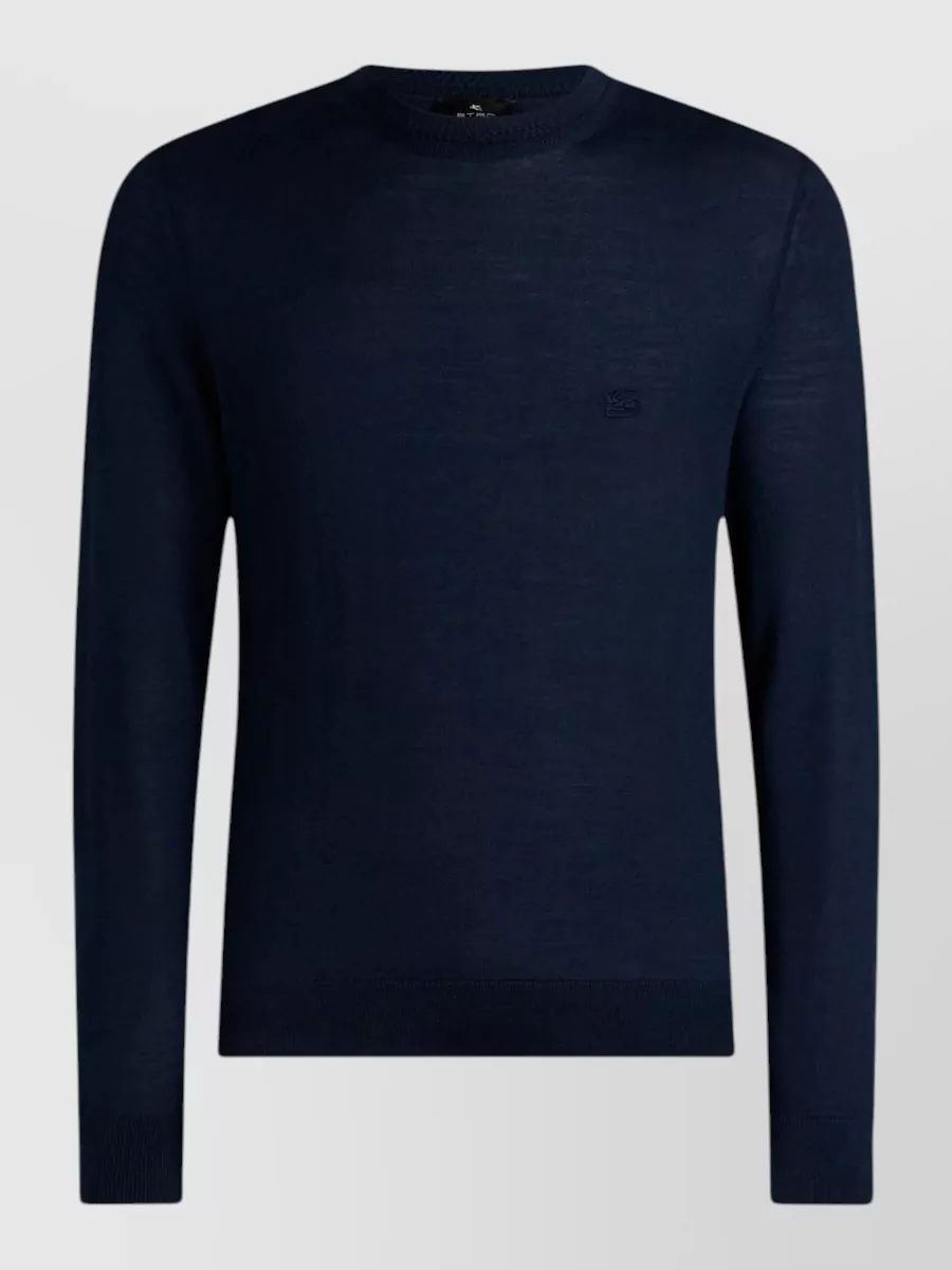 Etro wool silk regular-fit ribbed crewneck sweater