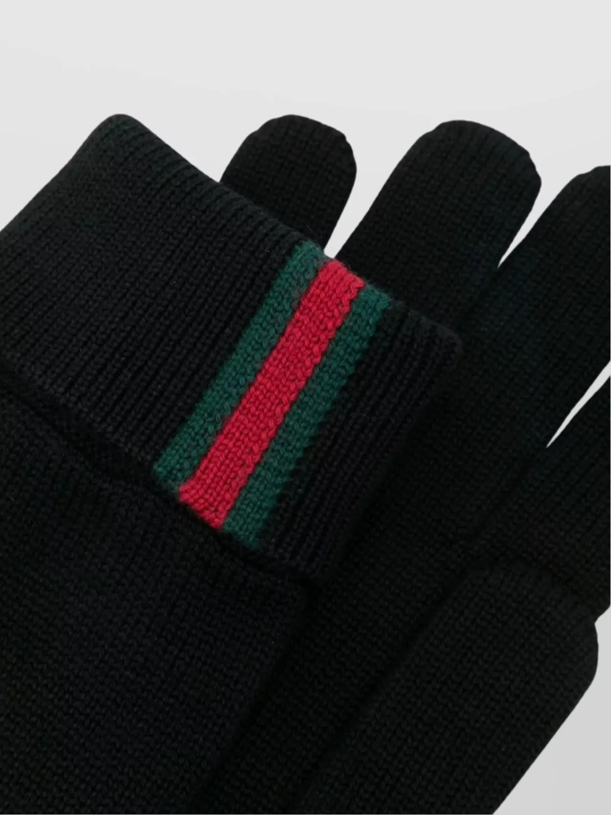 Gucci Knit Gloves With Ribbed Cuffs And Stripes