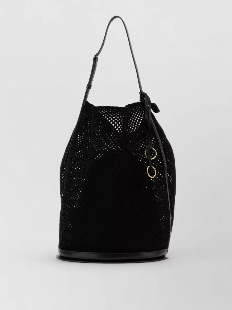 Alaïa suede leather mesh bucket bag