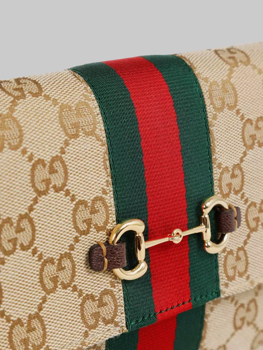 Gucci Horsebit 1955 Web Clutch Bag