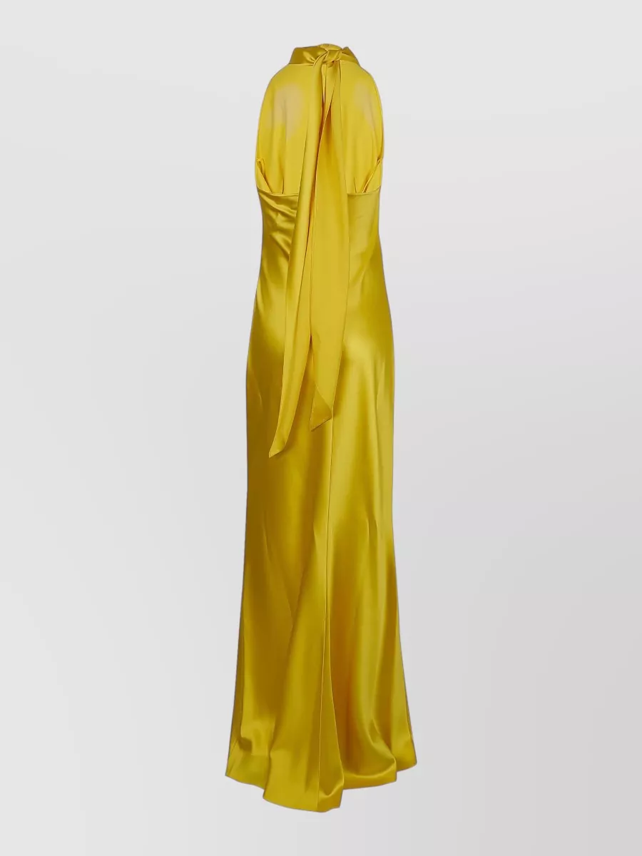 Ralph Lauren Halterneck Sleeveless Floor-Length Gown