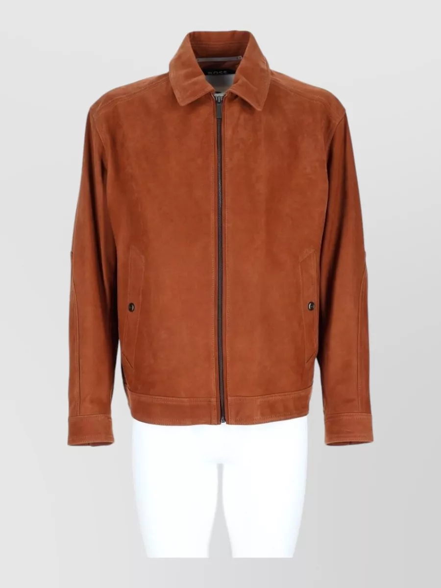 Boss leather coat