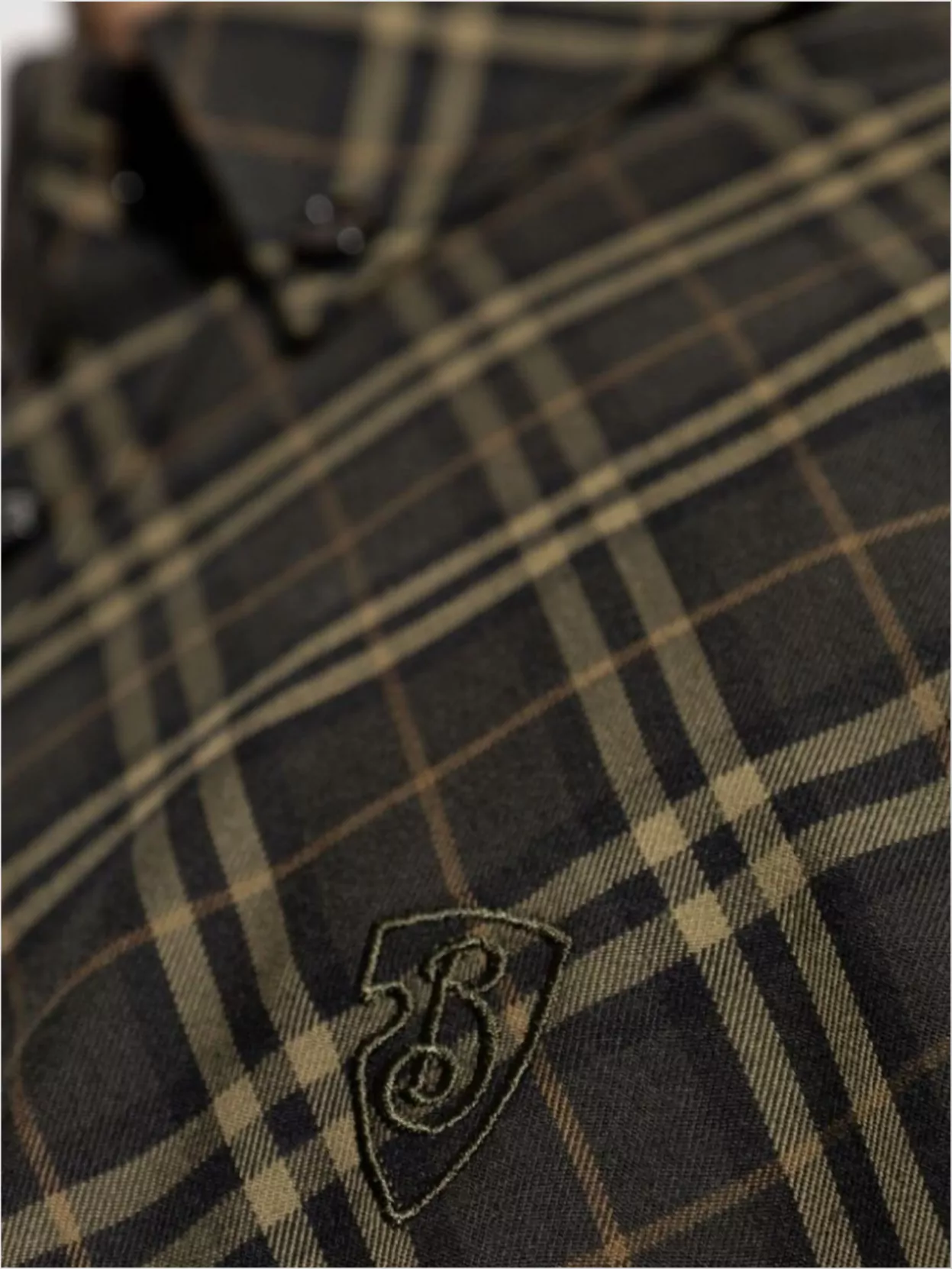 Burberry Curved Hem Check Pattern Cotton Shirt