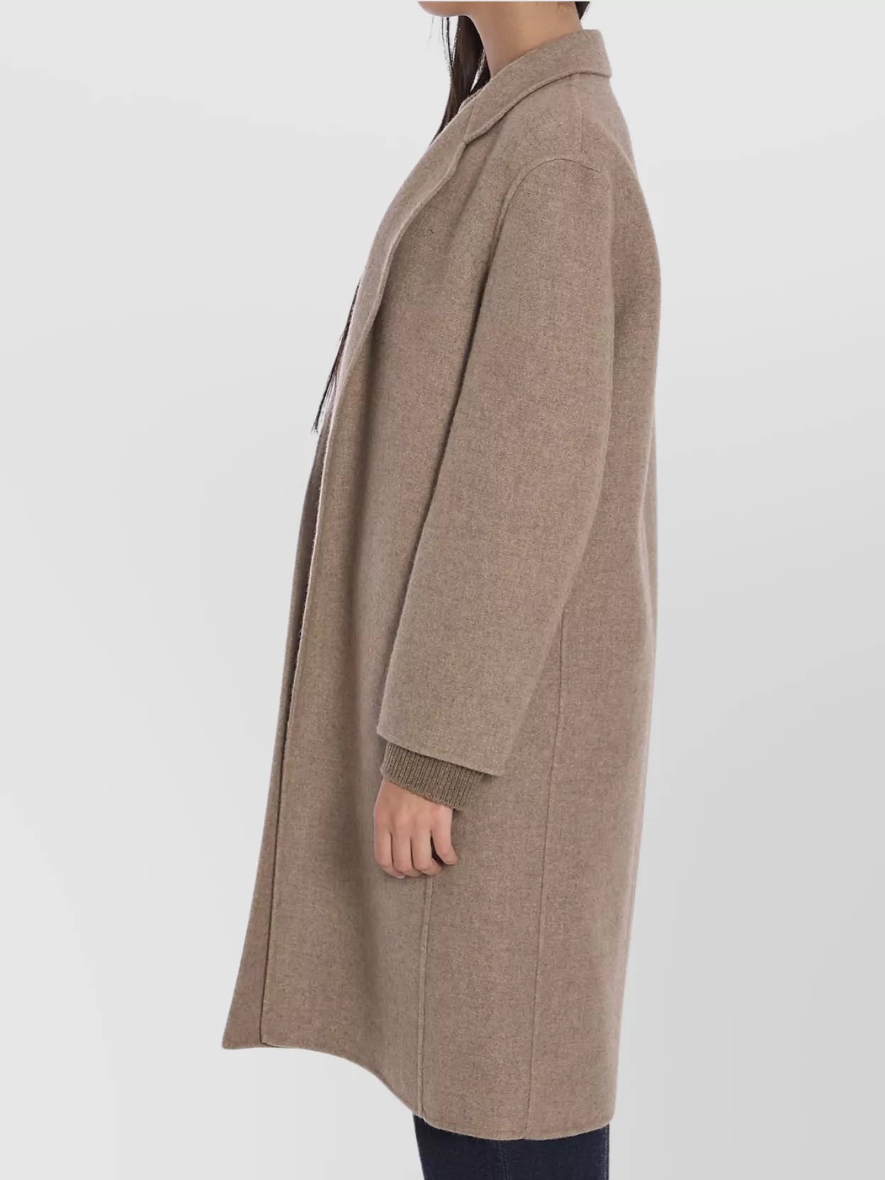 The Row Cashmere Flannel Mid-Length Coat