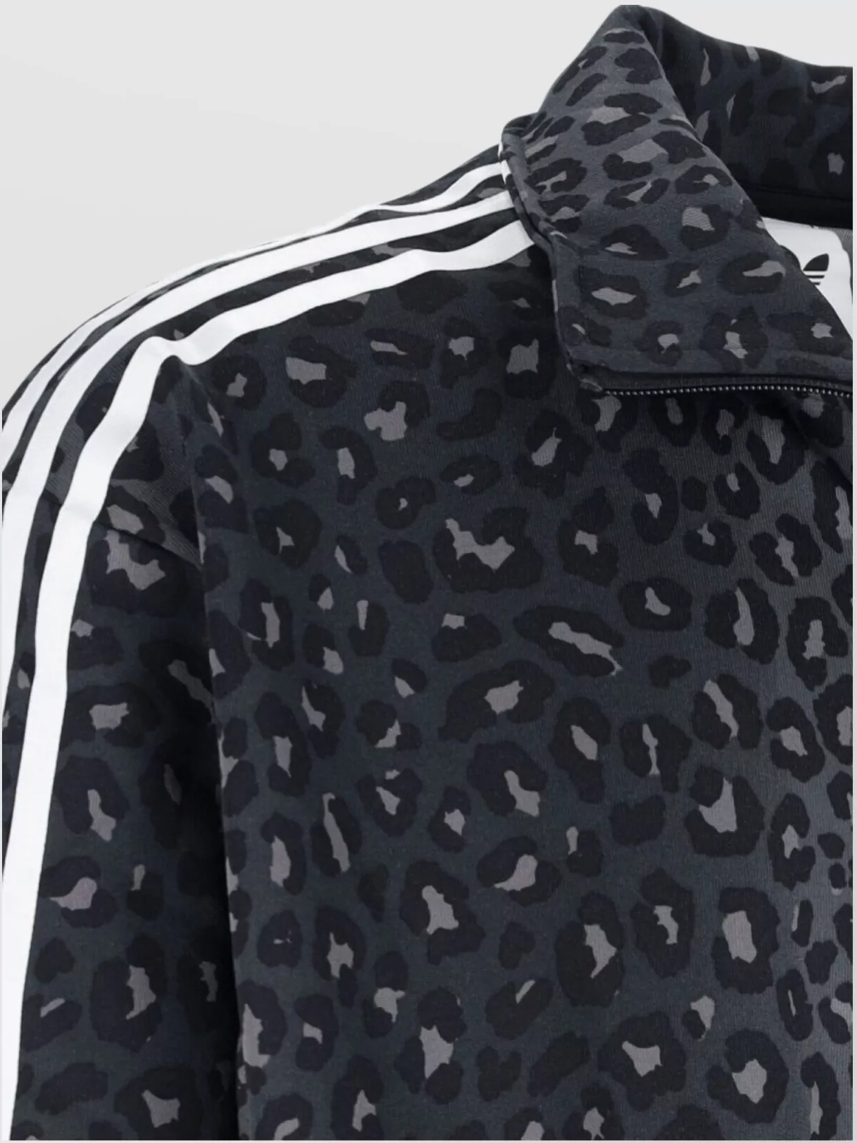 Adidas High Collar Leopard Print Sweatshirt