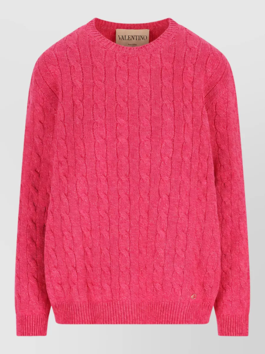 Valentino Garavani Cable-knit wool crewneck sweater