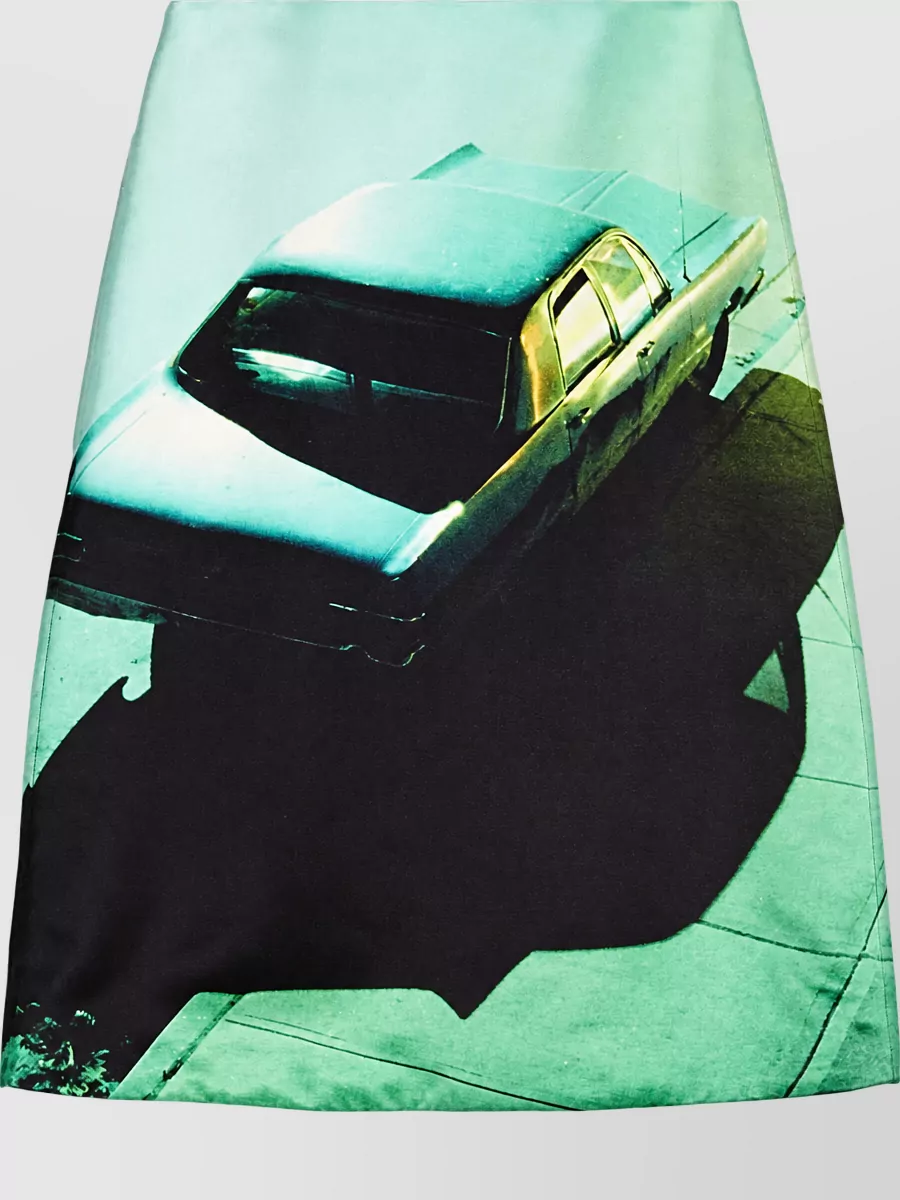 Jil Sander Printed cotton a-line skirt