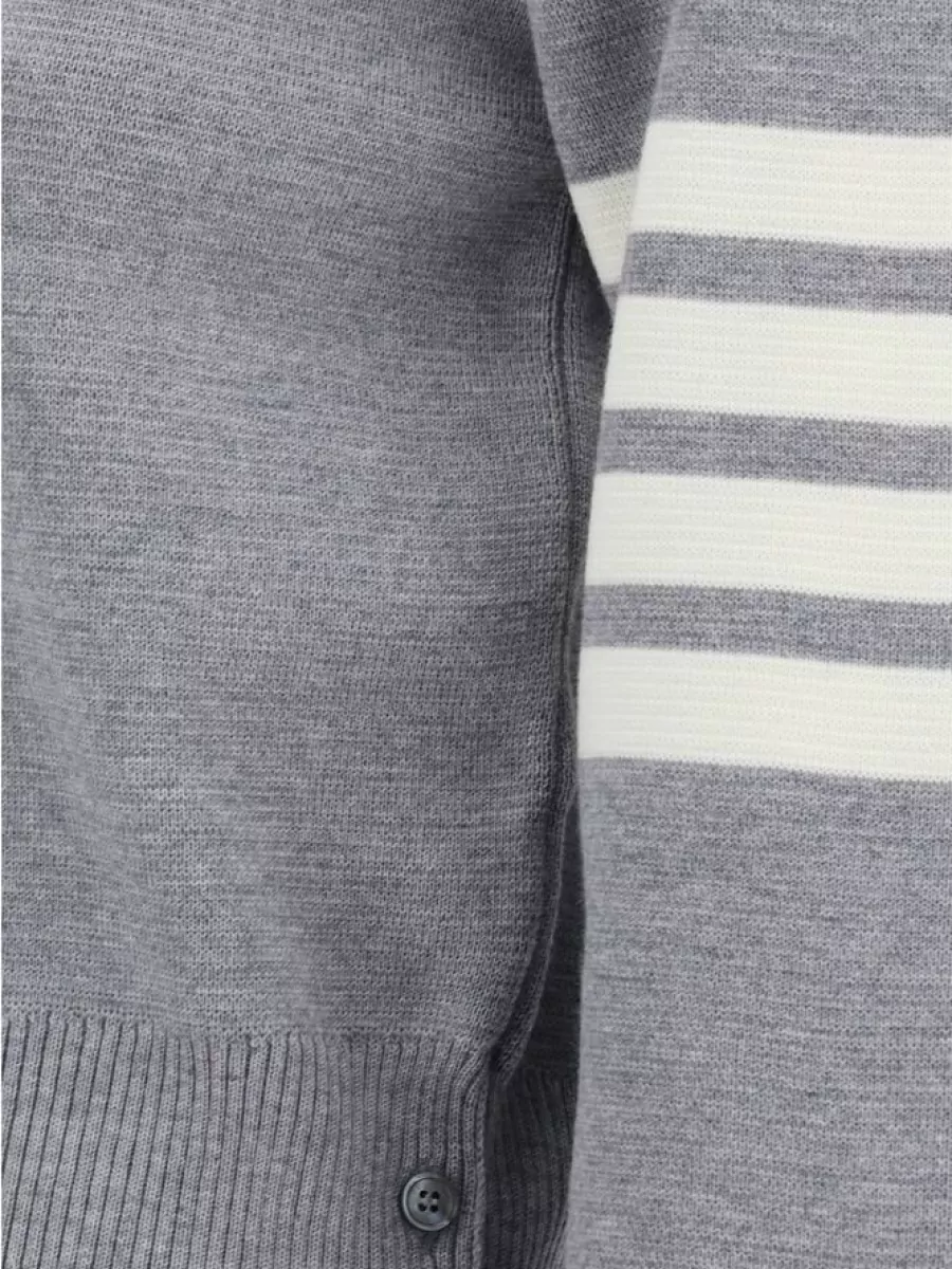 Thom Browne Wool Round Neck Long Sleeve Jumper