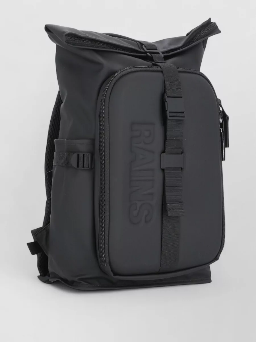 Rains Backpack Logo Front Pocket Mesh Back