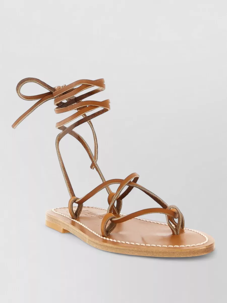 Kjacques Leather Sandals In Pink