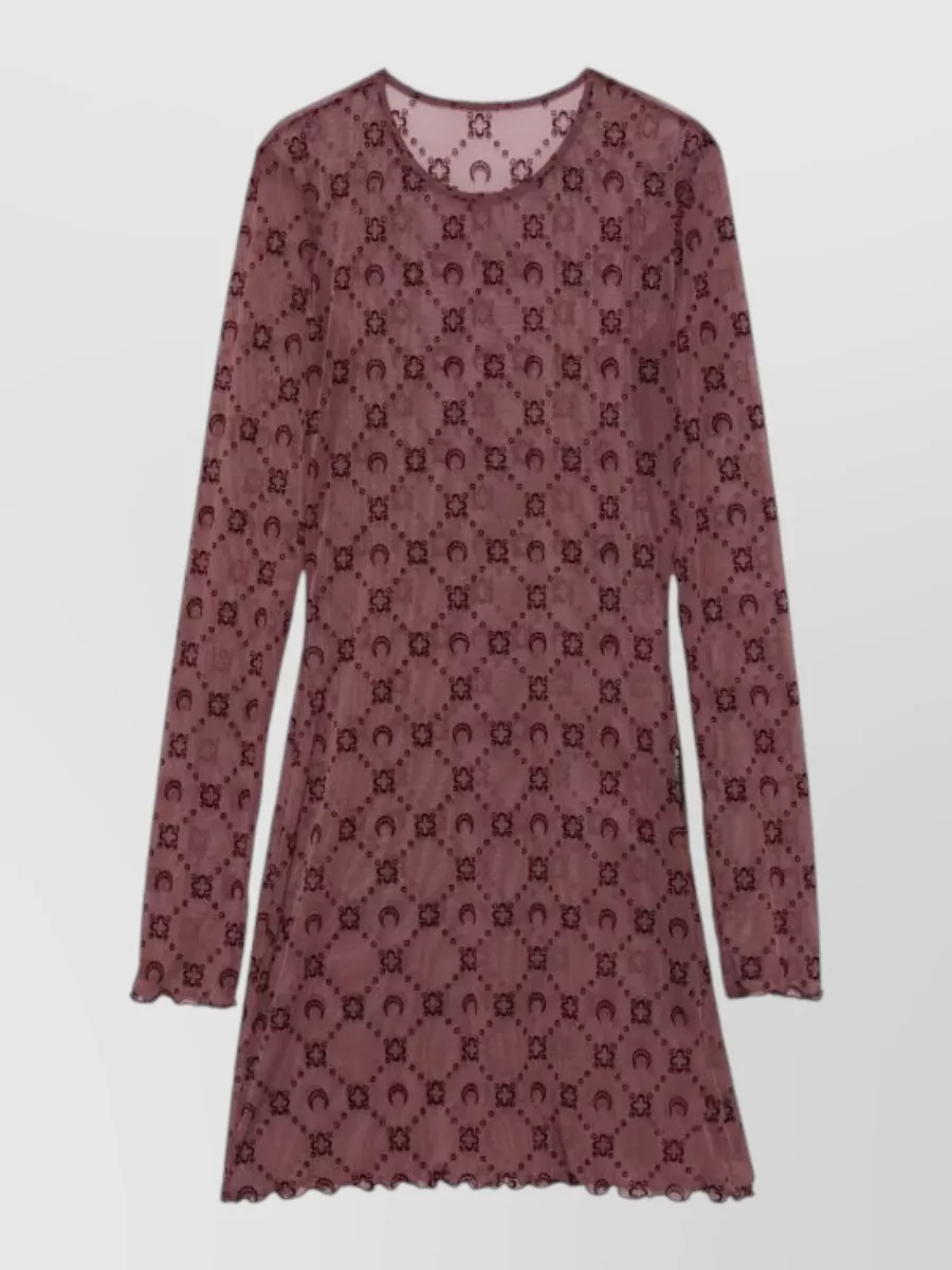 Marine Serre printed long-sleeve mini dress