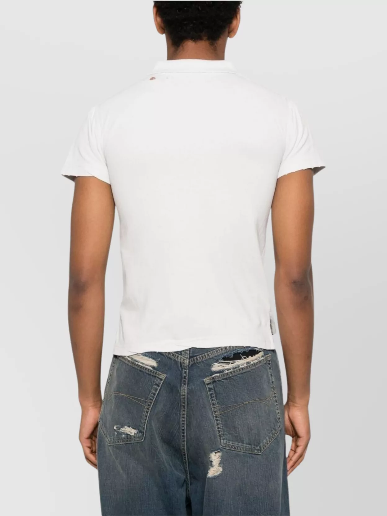 Shop Balenciaga Polo Shirt With Side Slits And Straight Hem