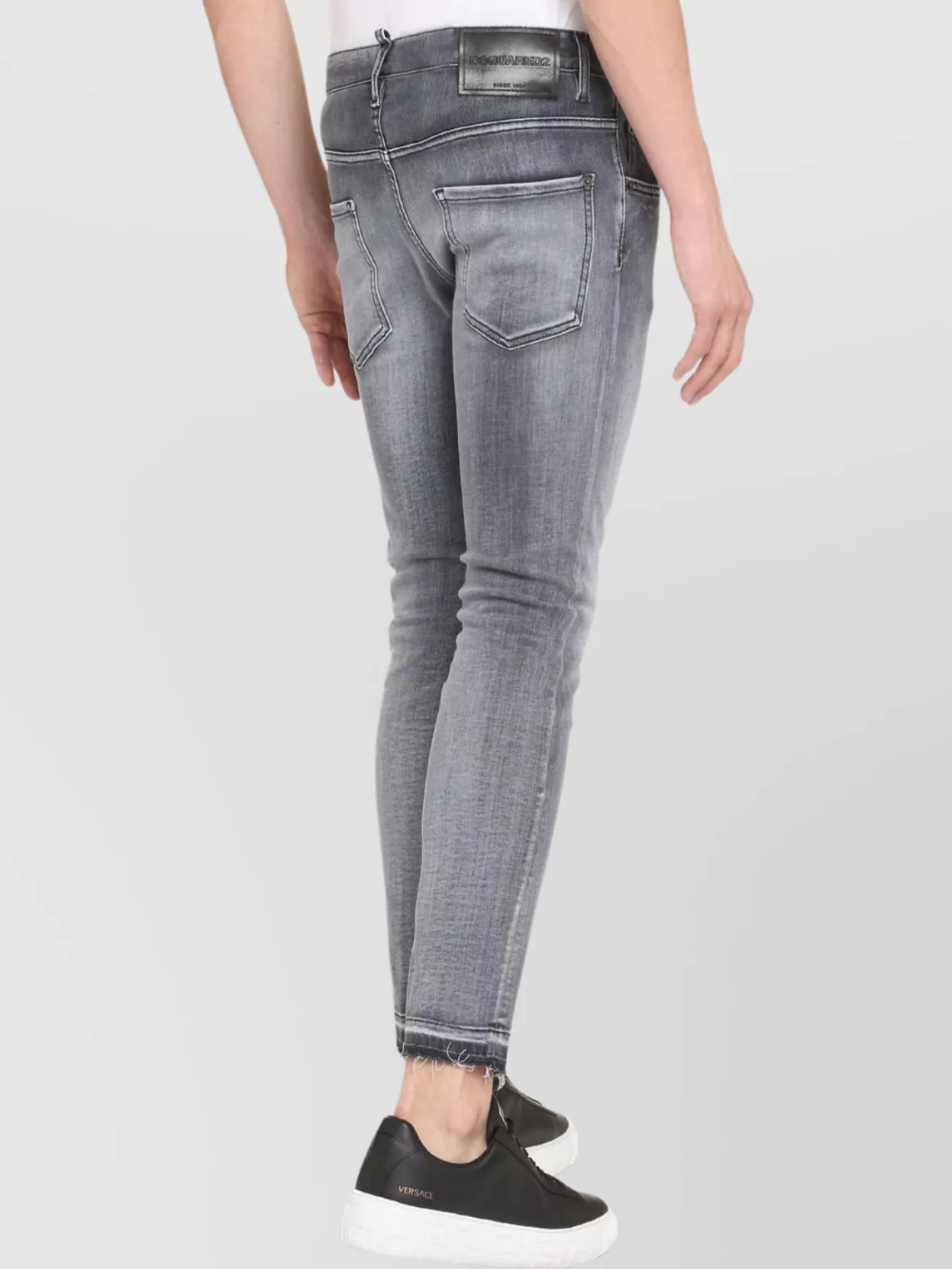 Dsquared2 Slim Fit Skater Jeans With Faded Wash In Gray