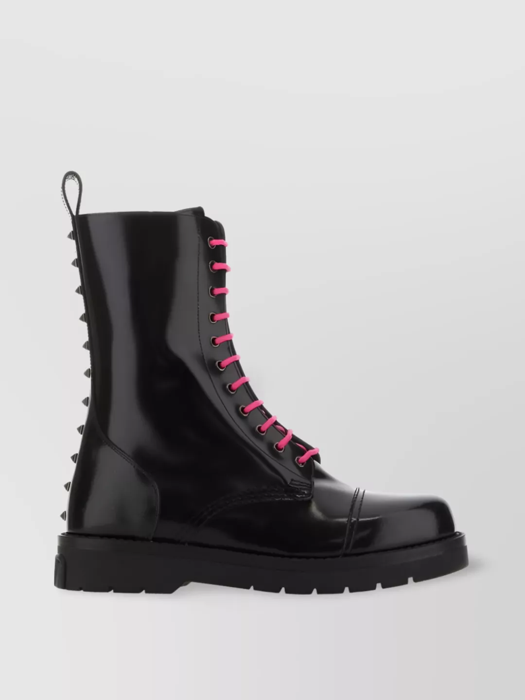 Shop Valentino Contemporary High-top Boots With Reinforced Toe Cap In Black
