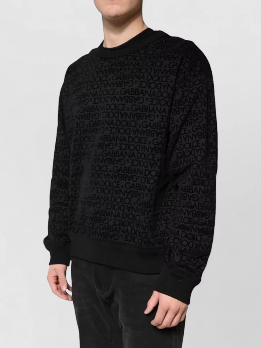 Dolce&Gabbana Cotton Monogram Crew Neck Sweatshirt