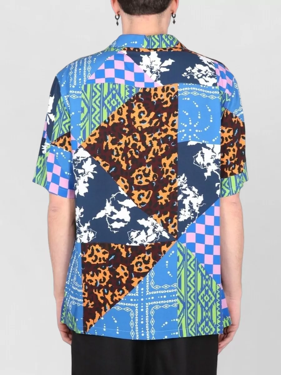 Marcelo Burlon County Of Milan Viscose Bowling Collar Shirt