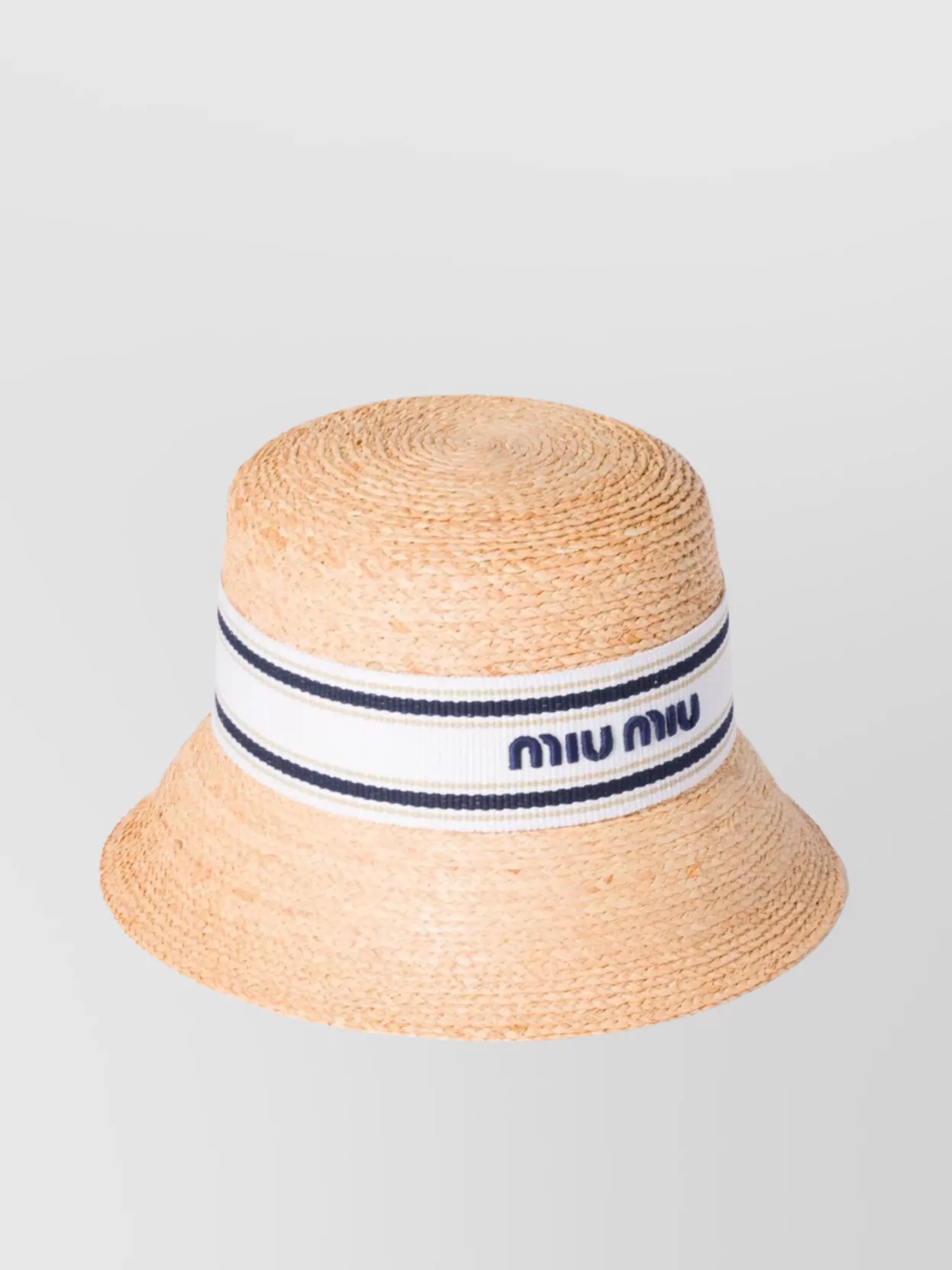 Miu Miu Straw Ribbon Band Wide Brim Hat