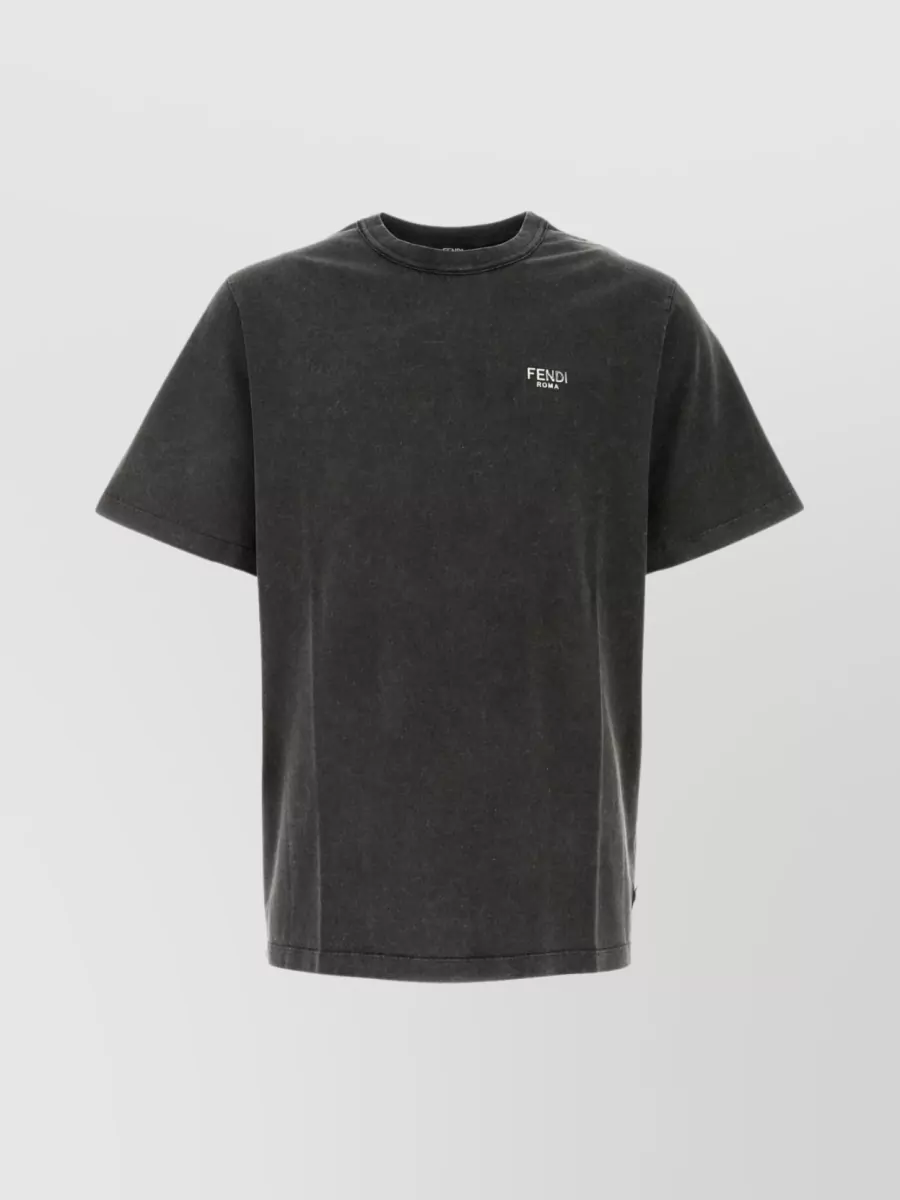 FENDI COTTON CREW-NECK T-SHIRT WITH SHORT SLEEVES