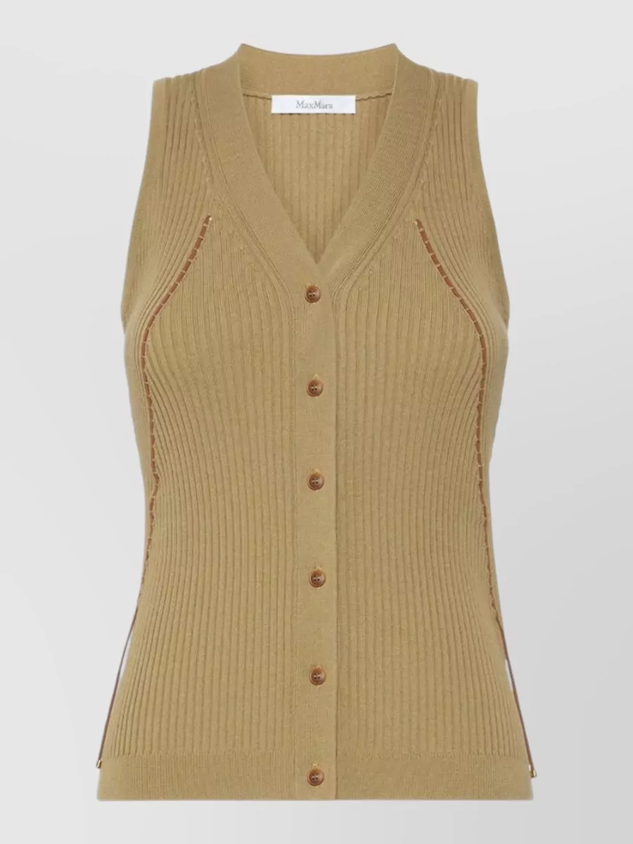 Max Mara Ribbed v-neck vest
