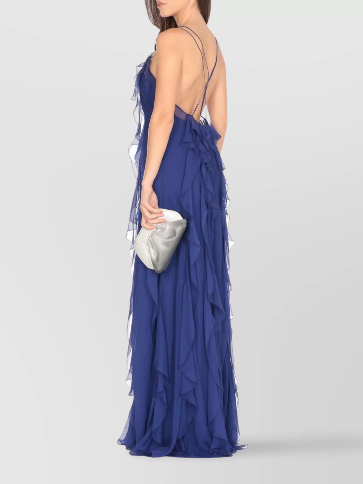 Alberta Ferretti Lace floral embroidery halter neck dress