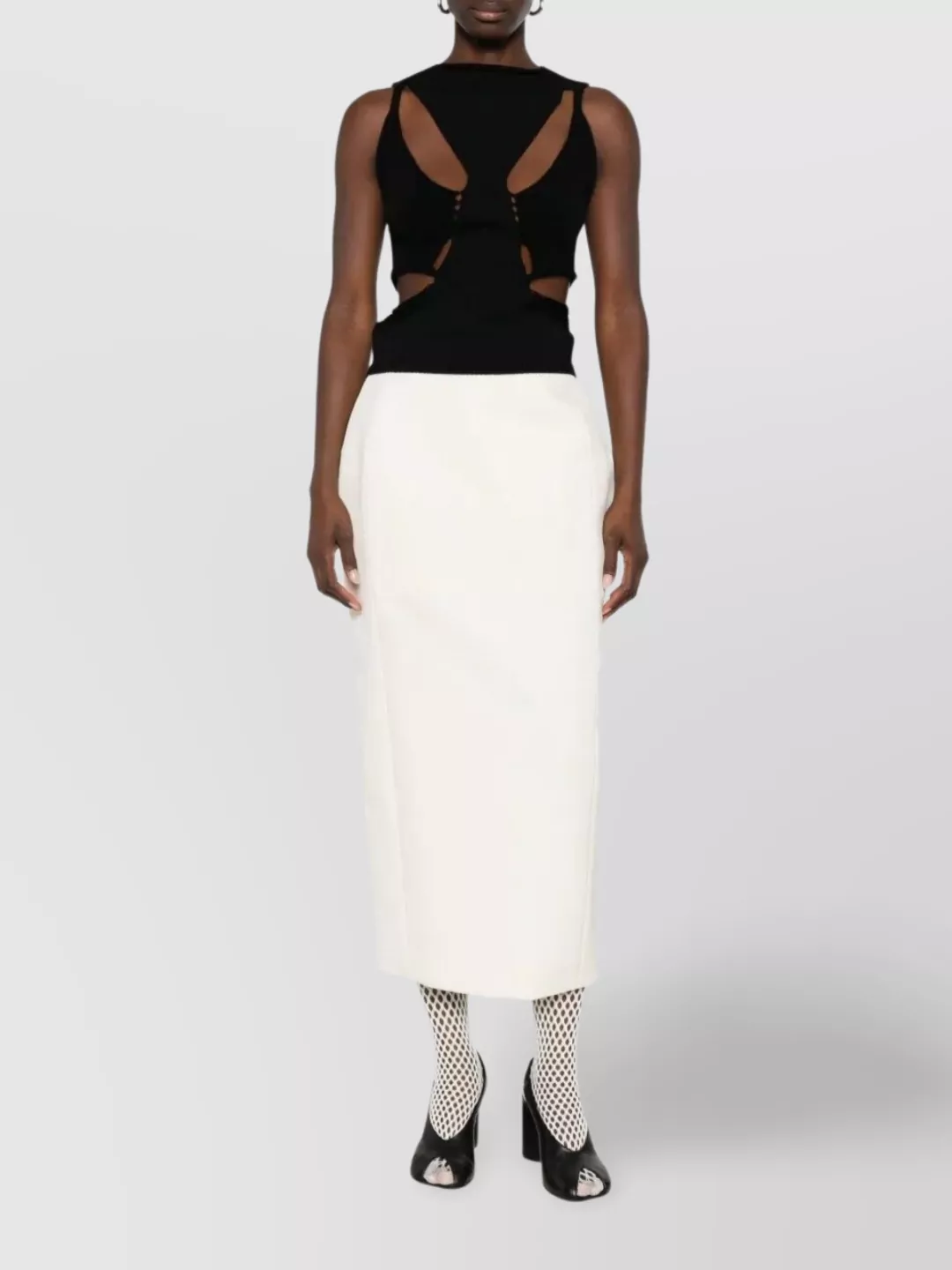 Rick Owens Sleeveless Top With Cut-out And Ribbed Edges In Black