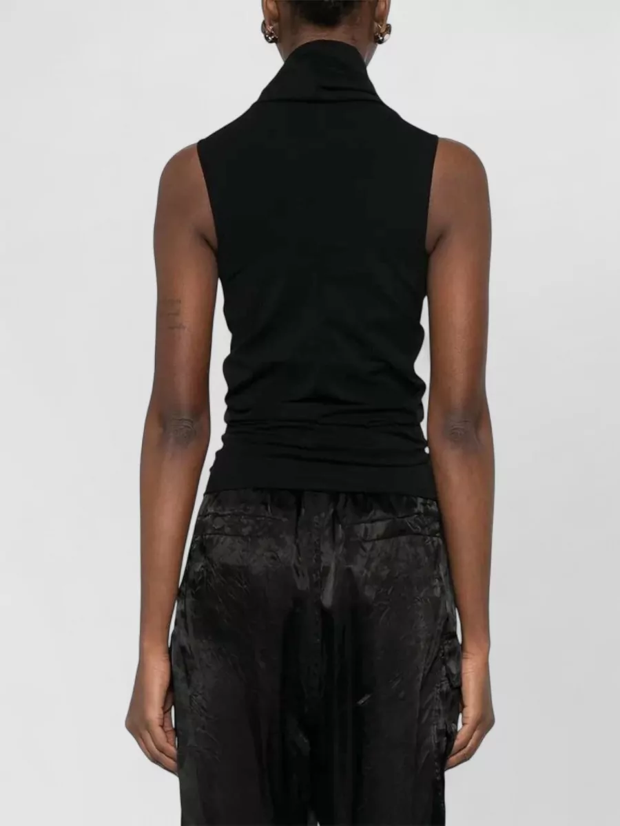 Rick Owens Draped Jersey Sleeveless Turtleneck Top