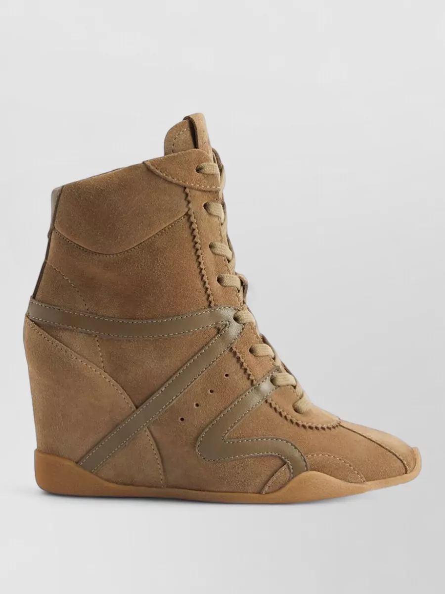 Giuseppe Zanotti Suede Leather Wedge Hi-Top Sneakers