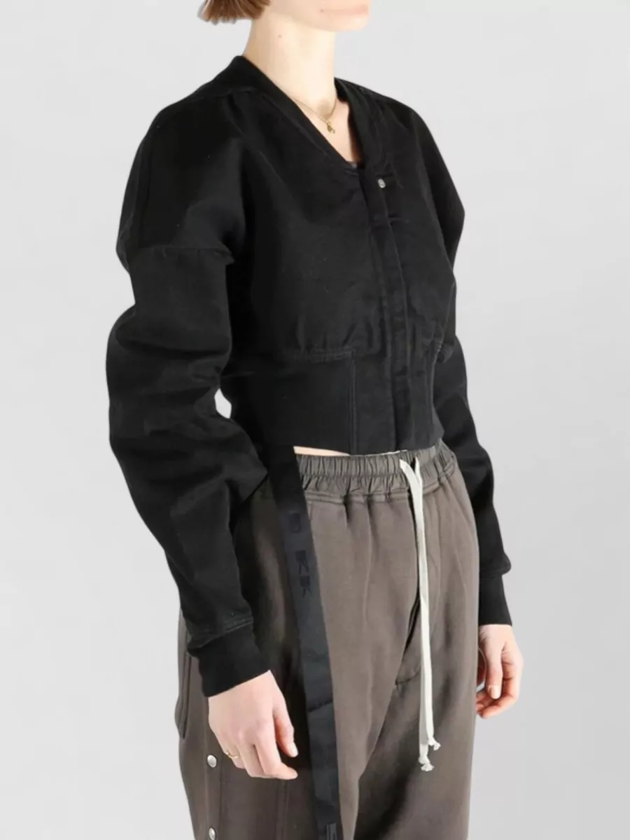 Rick Owens Drkshdw Cotton Ribbed Cropped Jacket
