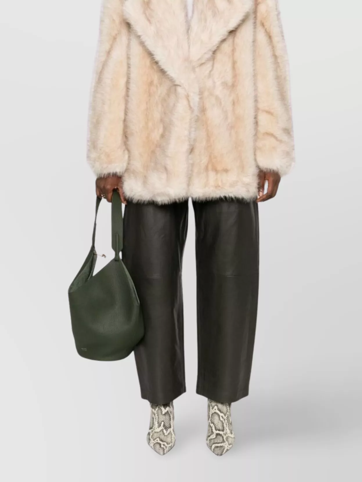 Sportmax Chic Jacket With Faux Fur And Belt