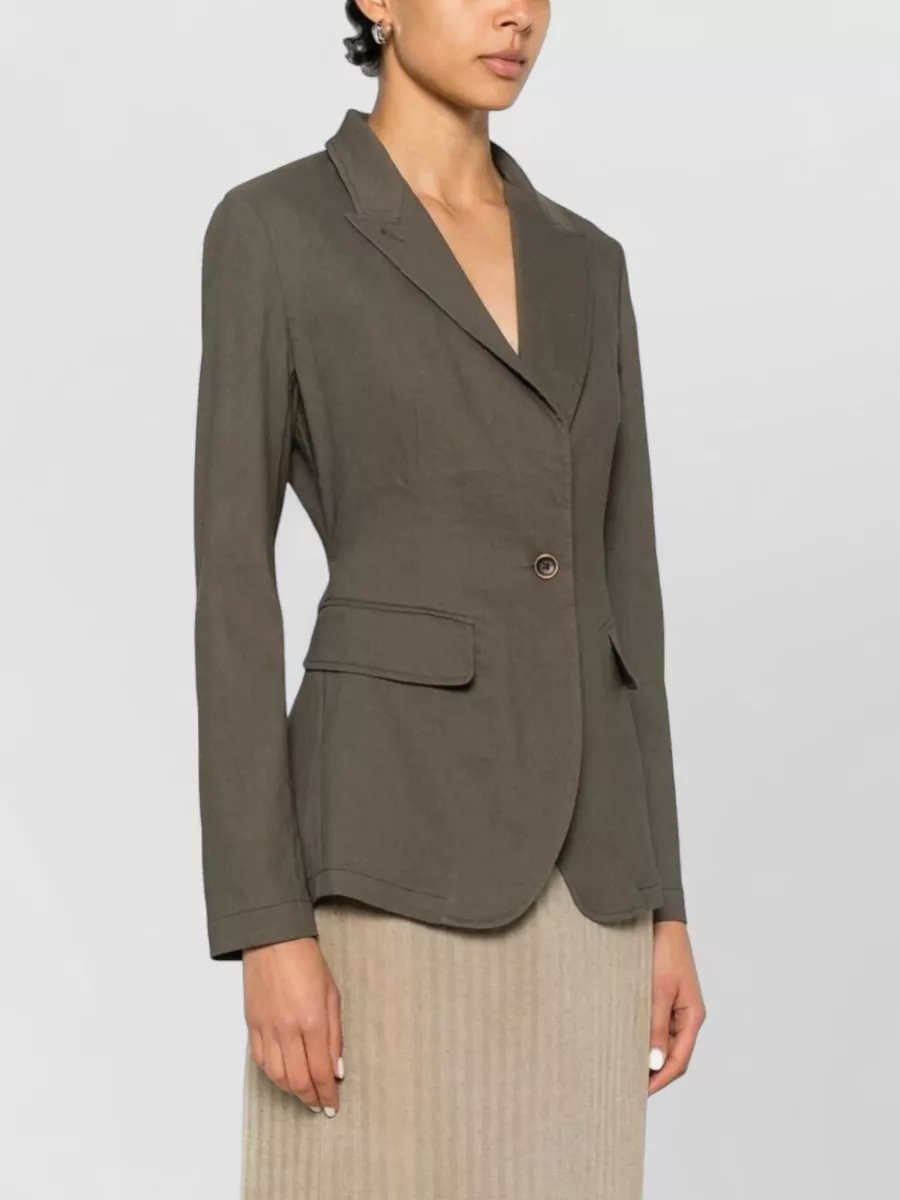 Uma Wang Asymmetric Linen Blend Suit Jacket