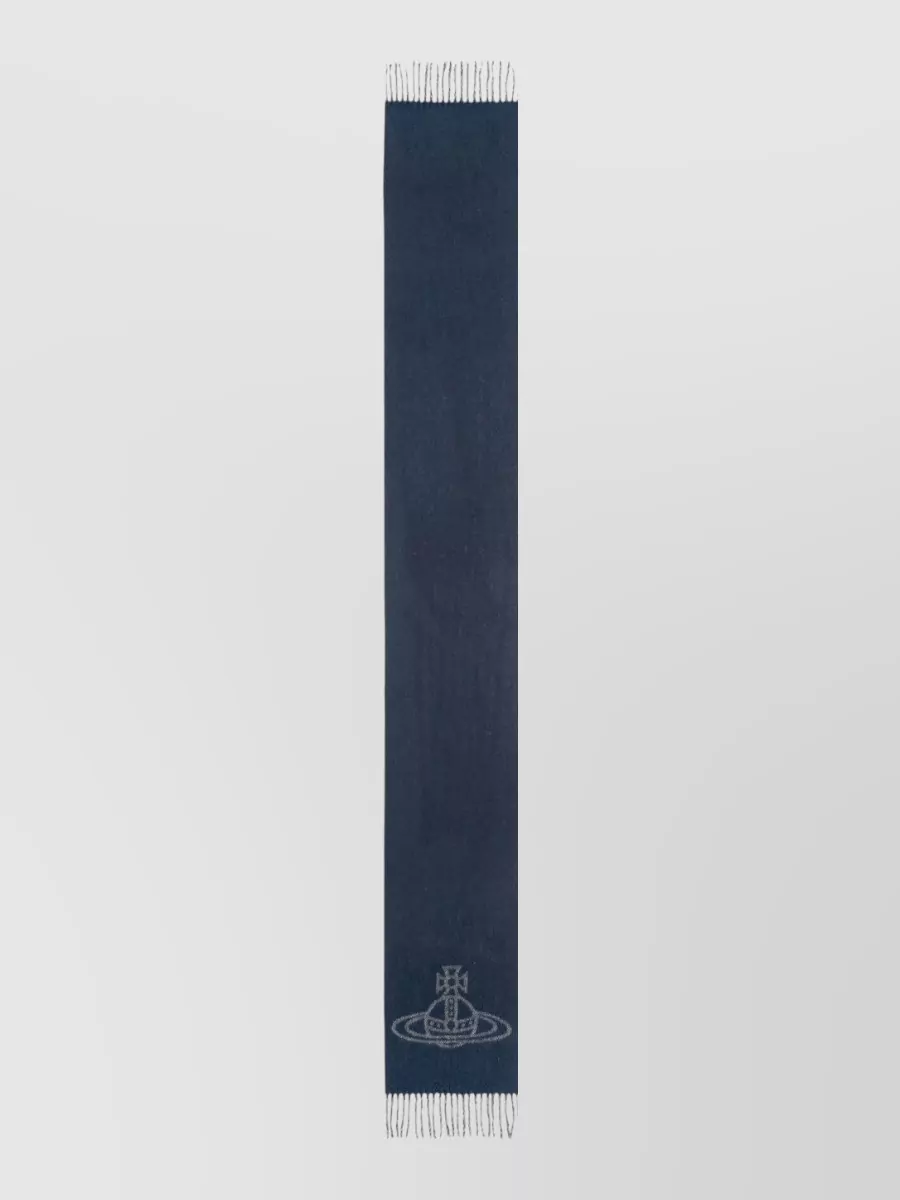 Vivienne Westwood Wool Fringed Jacquard Scarf
