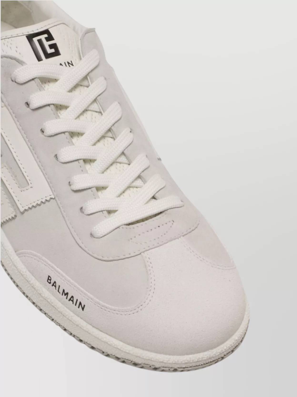 Balmain Swan Suede And Leather Sneakers