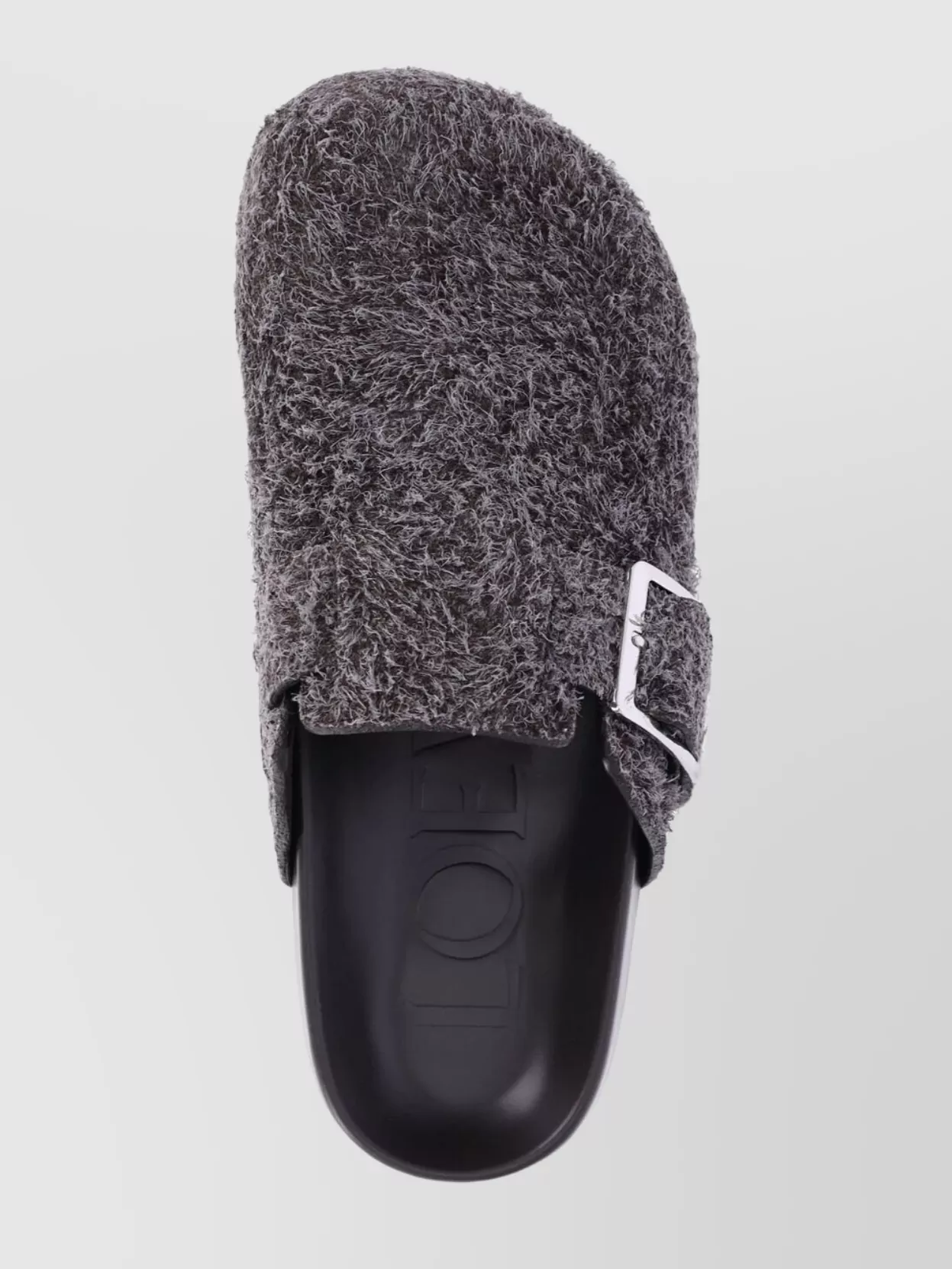 Loewe Buckle Detail Open Back Textured Finish Slippers In Multi
