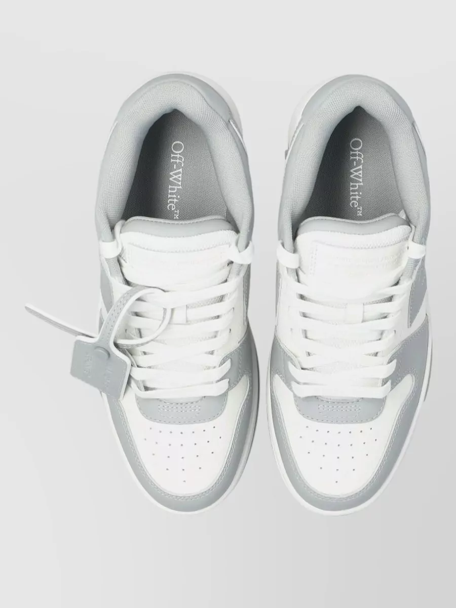 Off-White Leather Lace-Up Sneakers