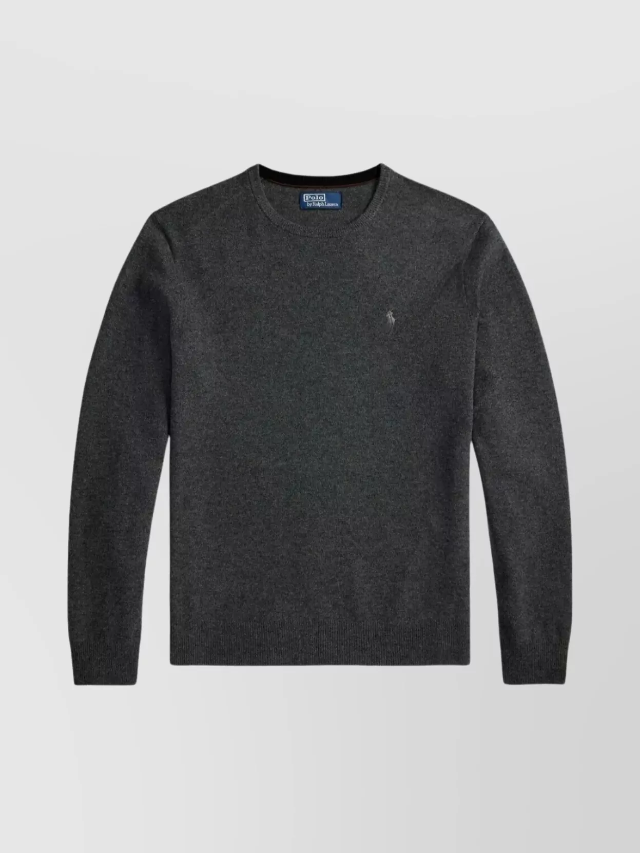 Polo Ralph Lauren Ribbed Cuff Long Sleeve Crew Neck Sweater In Black